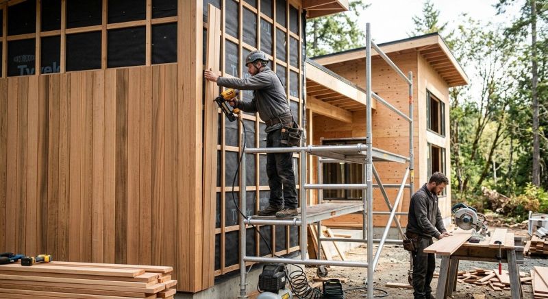 Cedar Cladding Installation in North Conway, NH