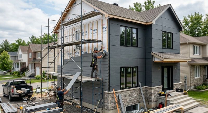Facade Cladding Installation in North Conway, NH