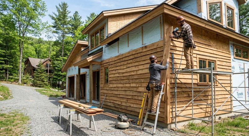Faux Wood Siding Installation in Cornish, ME