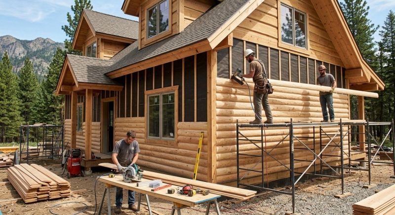 Log Siding Installation in Cornish, ME