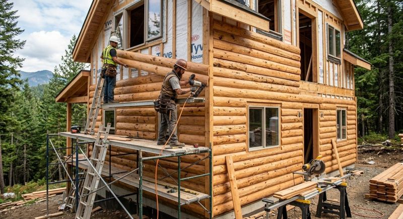 Log Siding Installation in Harrison, ME