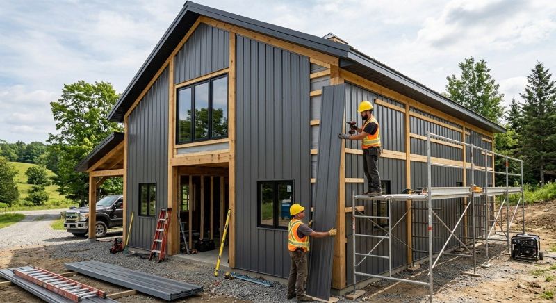 Metal Barn Siding Installation in North Conway, NH