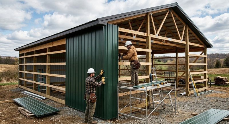 Pole Barn Siding Installation in North Conway, NH